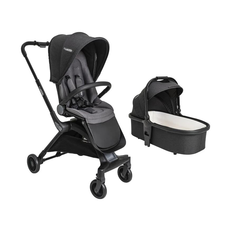 Kiddo Carrinho de Bebê 360º Savvy com Moisés Melange Preto