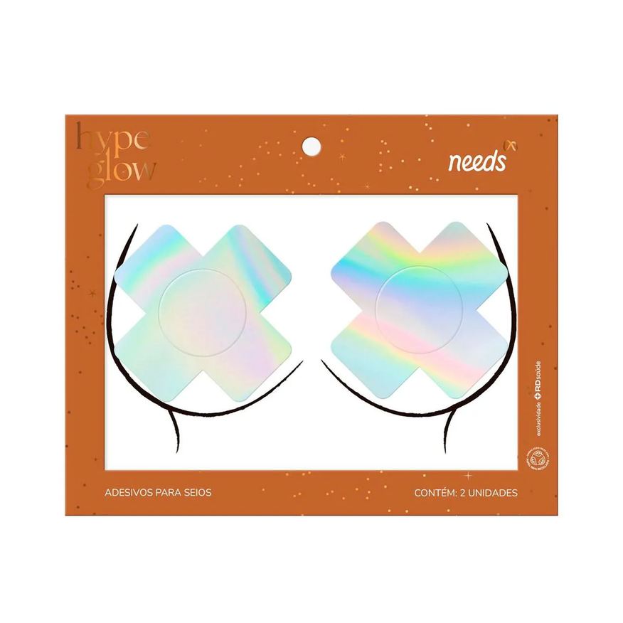 Needs Adesivo para Seios Hype Glow Holográfico 2 unidades