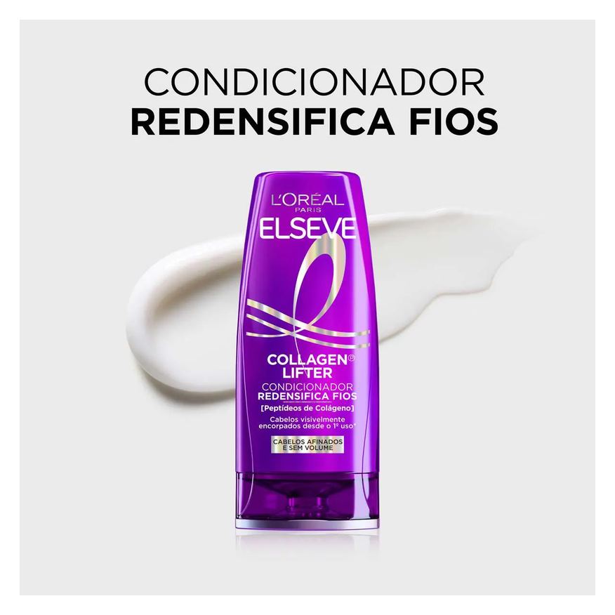 Elseve Condicionador Redensifica Fios Colágeno Lifter Volume 3D por 72h com Peptídeos de Colágeno 400ml