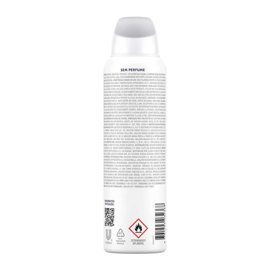 Rexona Desodorante Antitranspirante Aerosol Sem Perfume Feminino 72h 150ml