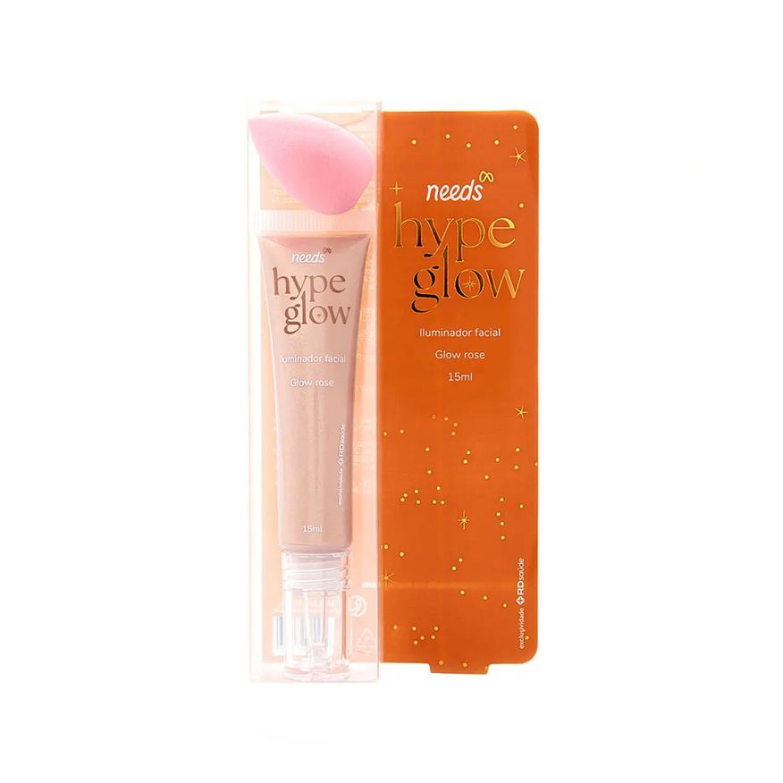 Needs Iluminador Facial Líquido com Esponja Make Hype Glow 15g