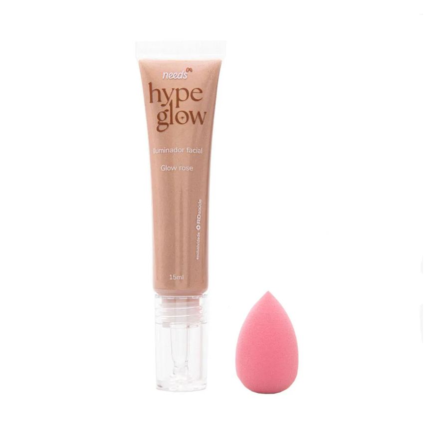 Needs Iluminador Facial Líquido com Esponja Make Hype Glow 15g