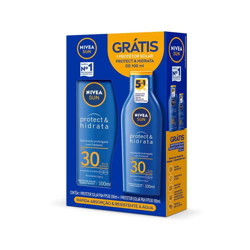 Nivea Kit Protetor Solar Corporal Sun Protect & Hidrata FPS 30 com 200ml + 100ml