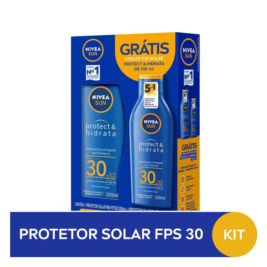 Nivea Kit Protetor Solar Corporal Sun Protect & Hidrata FPS 30 com 200ml + 100ml