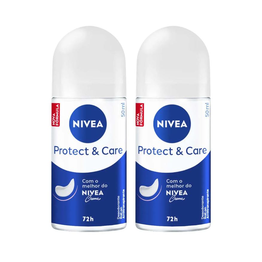 Nivea Packs Kit Desodorante Nivea Protect & Care Roll-On 50ml 2 unidades