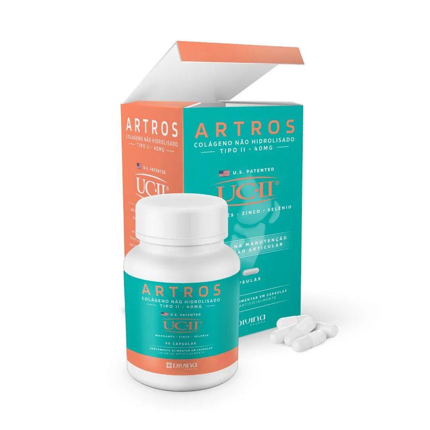Divina Pharma Colágeno Não Hidrolisado Artros 90 Cápsulas