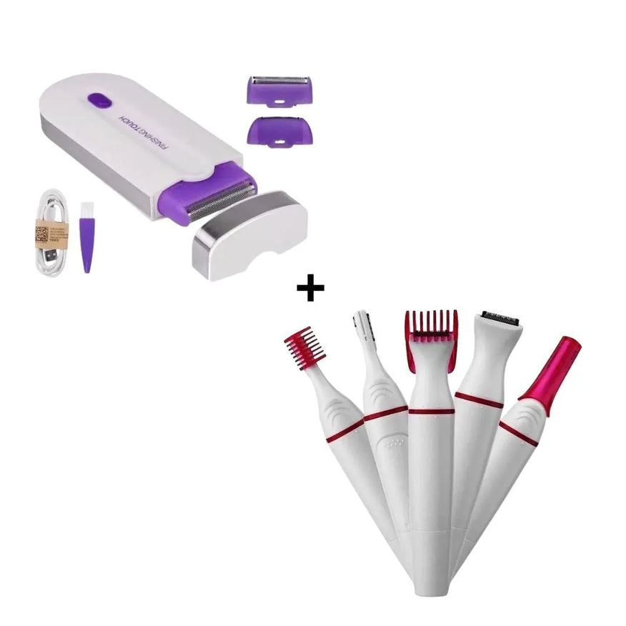 Dark Kit Depilador Luz Yes Finishing + Depilador Elétrico 5 em 1 Remoção de Pelos Rápida e sem Dor