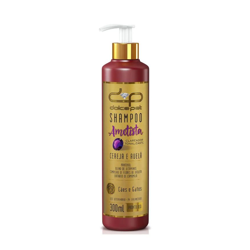 Dolce Kit Pet Shampoo Suave + Shampoo Clareador Tonalizante + Condicionador Topázio Cereja e Avelã para Cães e Gatos