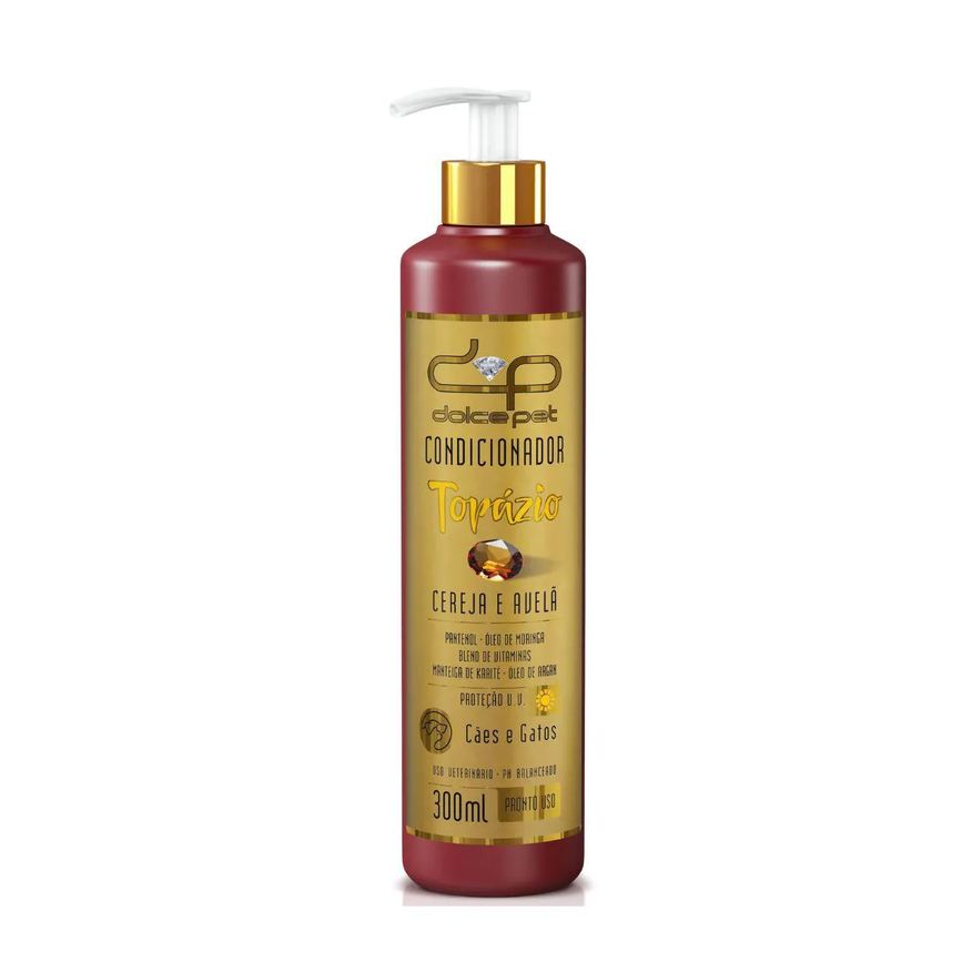 Dolce Kit Pet Shampoo Suave + Shampoo Clareador Tonalizante + Condicionador Topázio Cereja e Avelã para Cães e Gatos