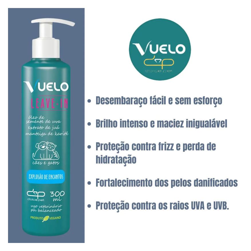 Vuelo Kit Shampoo Clareador + Leave-In Explosão de Encantos para Cães e Gatos