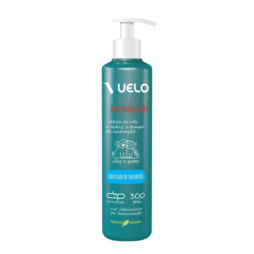 Vuelo Kit Shampoo Liso + Fluido Desembaraçador Explosão de Encantos Cães e Gatos