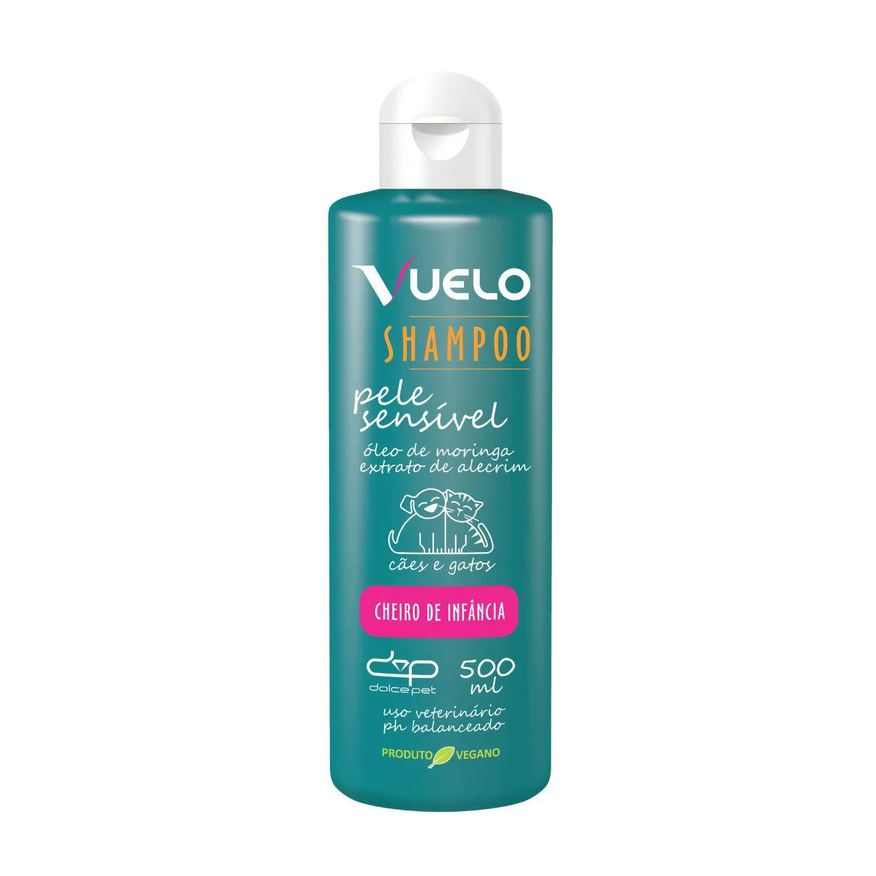 Vuelo Shampoo Pele Sensível Cheiro de Infância para Cães e Gatos 500ml