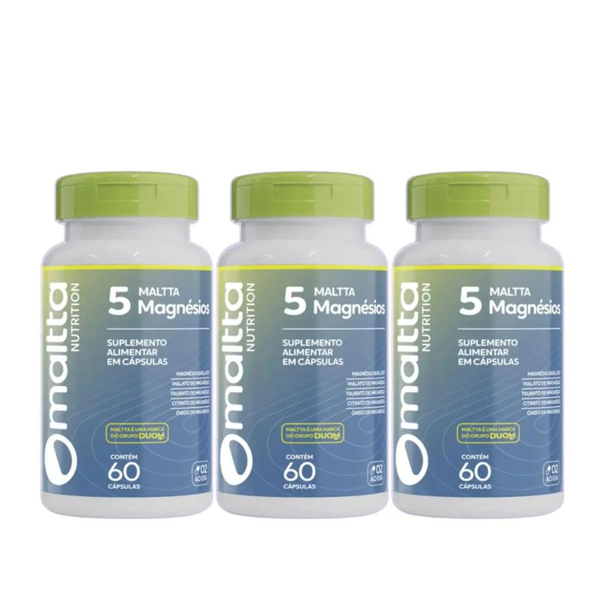 Maltta Nutrition Kit C3 Suplemento Alimentar Magnésio 5 com 60 Cápsulas