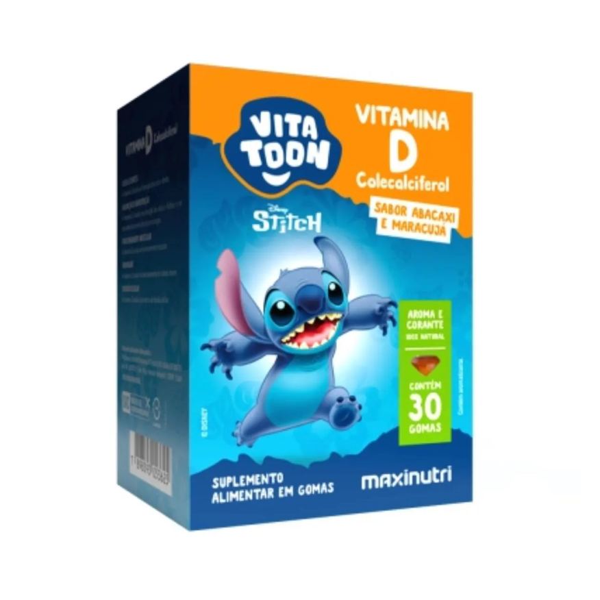 Maxinutri Vitatoon Stitch Vitamina D C30 Abacaxi + Maracujá