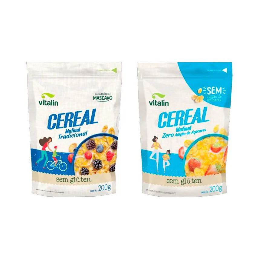 Vitalin Kit 2 Cereal Matinal sem Glúten Vitalin: Tradicional, Zero Açúcar