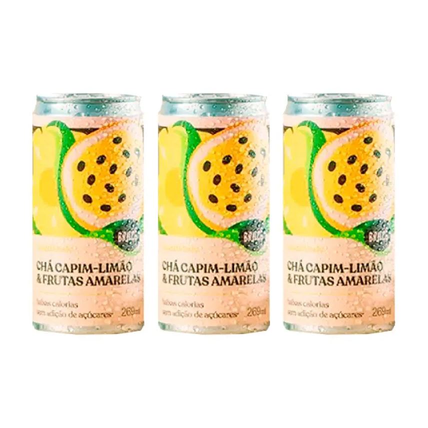 Brazô Kit 3X: Chá de Capim Limão com Frutas Amarelas Gaseificado 269ml