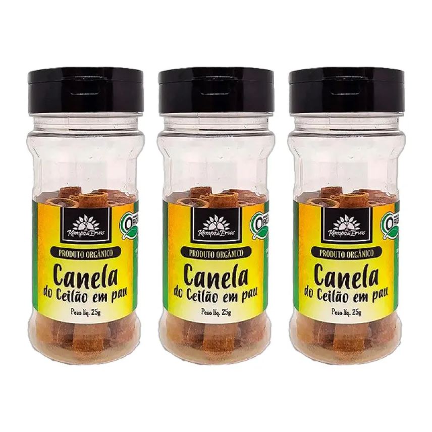 Kampo de Ervas Kit 3X: Canela do Ceilão em Pau Orgânica 25g