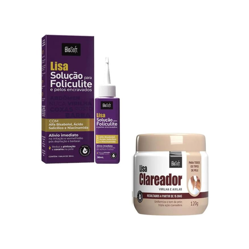 Bio Soft Foliculite e Pelo Encravado + Clareador Gluteo Virilha Coxa