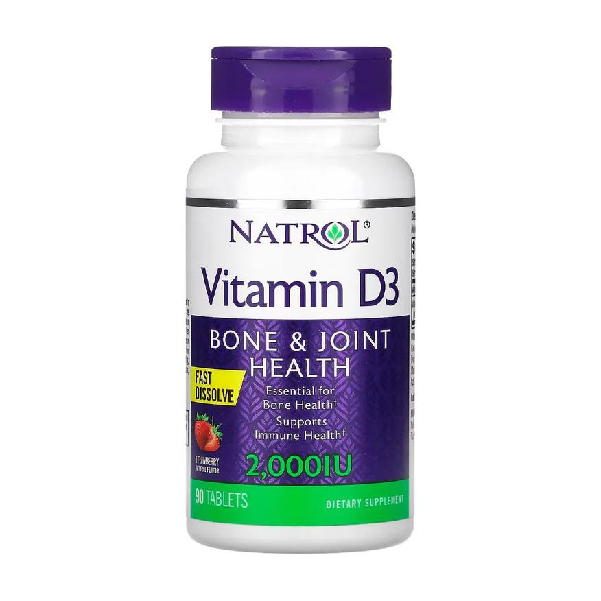 Natrol Vitamina D3 50Mcg 90 Tabs Sabor Morango