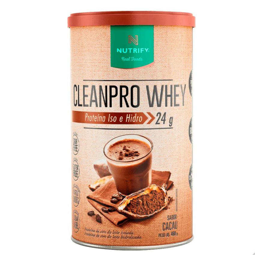Nutrify Clean Pro Whey Iso e Hidro 450g Cacau
