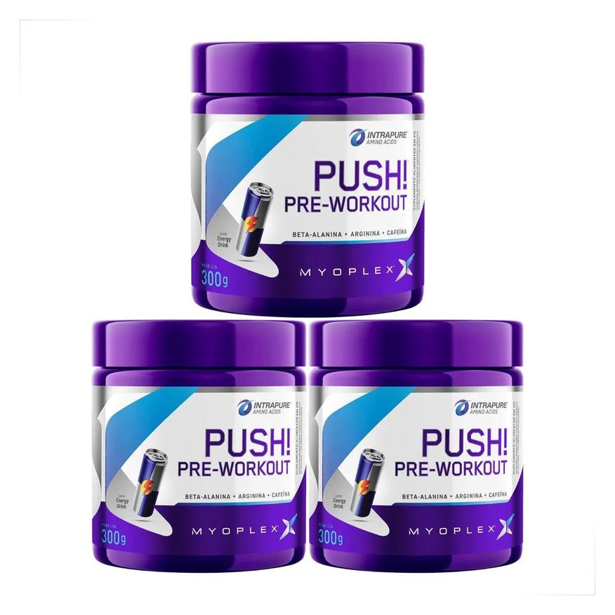 Myoplex Kit 3 Pre Workout Push Cafeina Alanina Arginina 300g