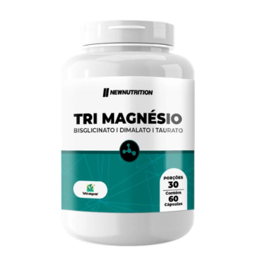 New Nutrition Tri Magnésio 300mg 60 Capsulas Natural
