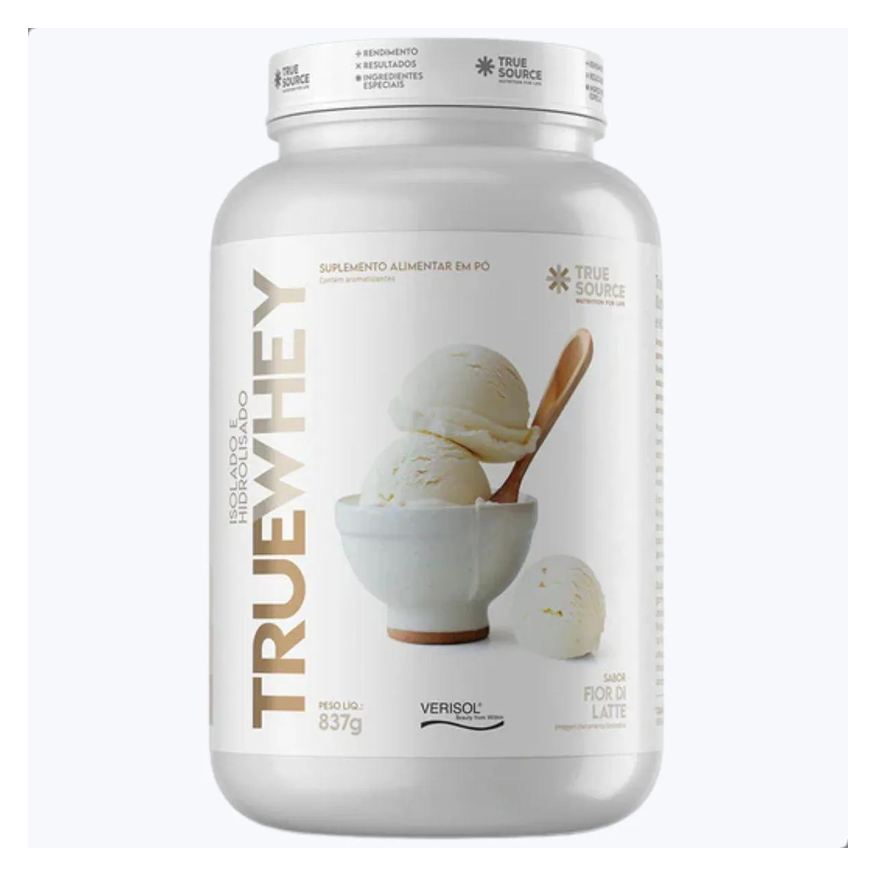 True Whey Protein Hidrolisado e Isolado 837g - True Source Fior DI Latte