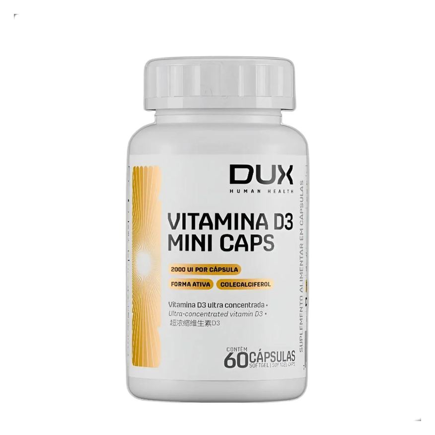 Dux Vitamina D3 Mini Cápsulas 2000Ui Imunidade 60 Capsulas Nutrition Natural