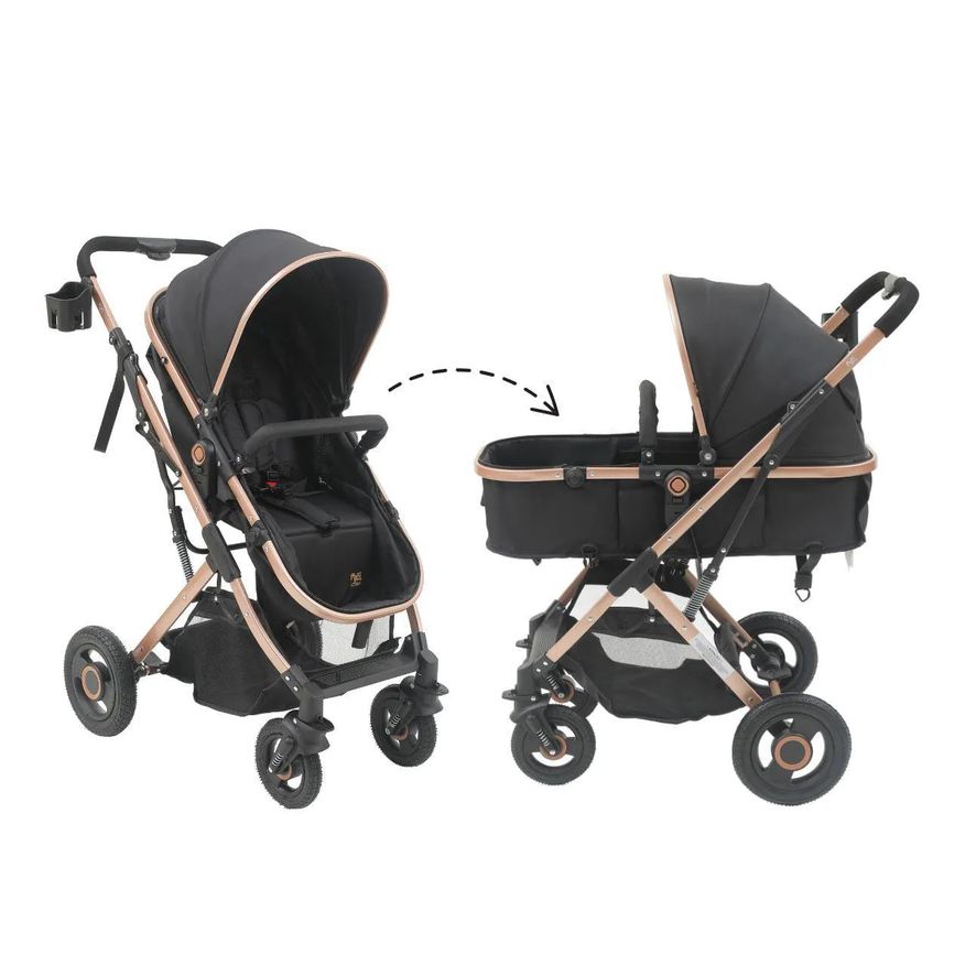 Maxi Baby Carrinho Passeio Bebê Moisés Reversível Elysian Preto