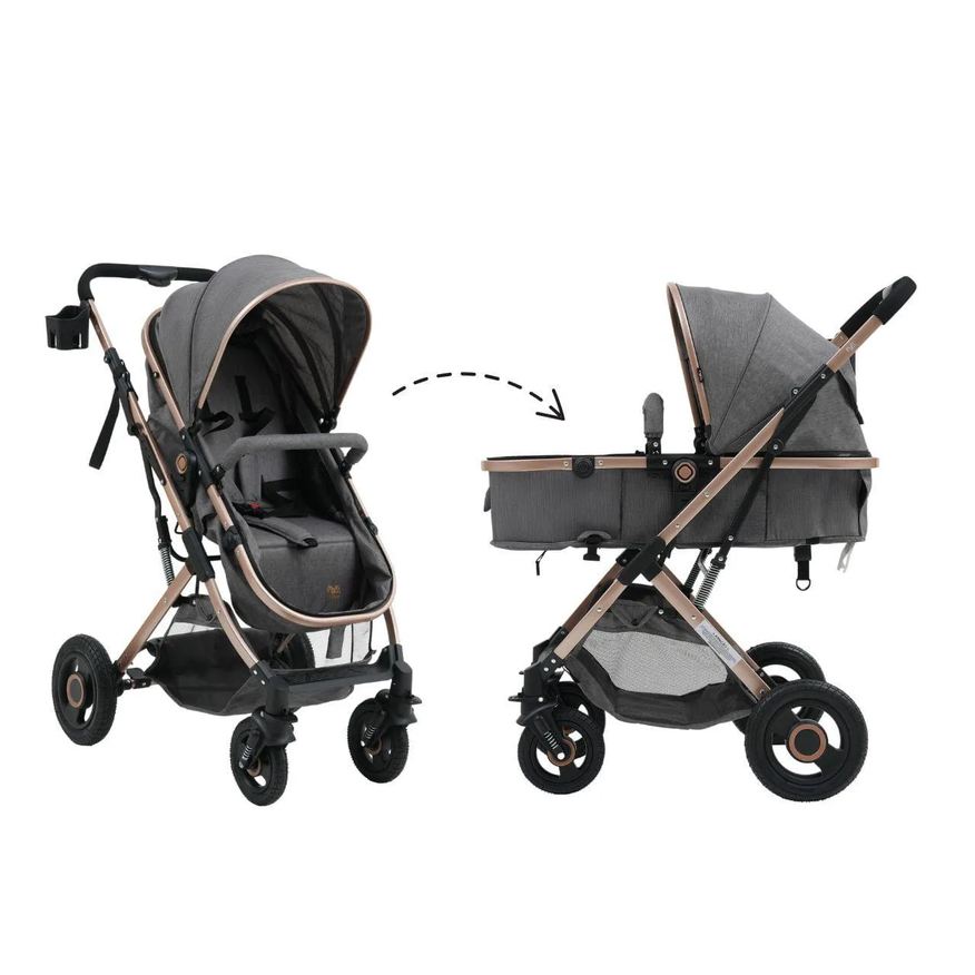 Maxi Baby Carrinho Passeio Bebê Moisés Reversível Elysian Cinza
