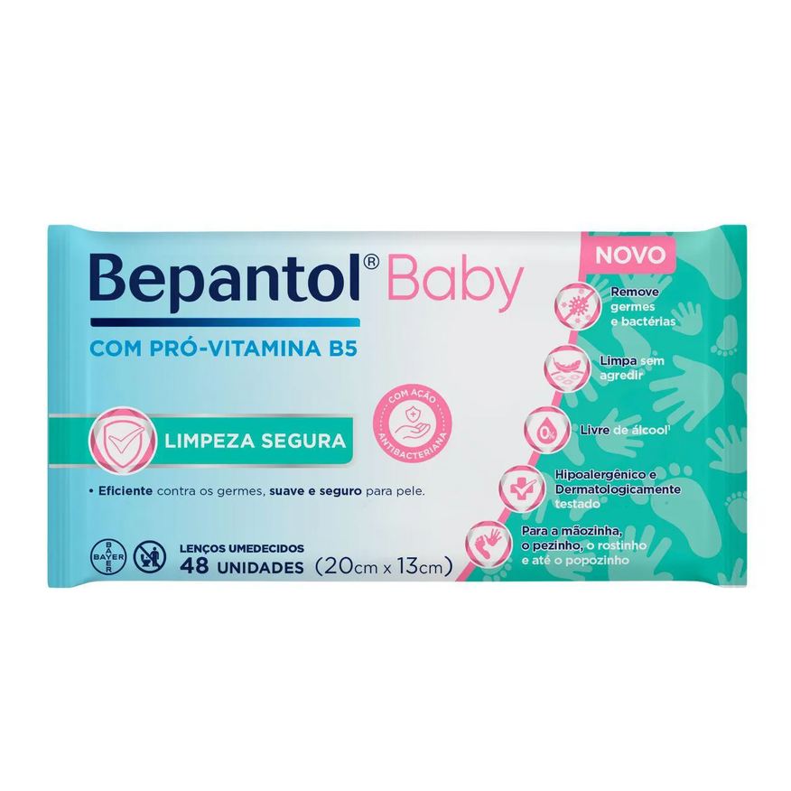 Bepantol Toalhas Lenços Umedecidos Proteção Antibac C/48Un