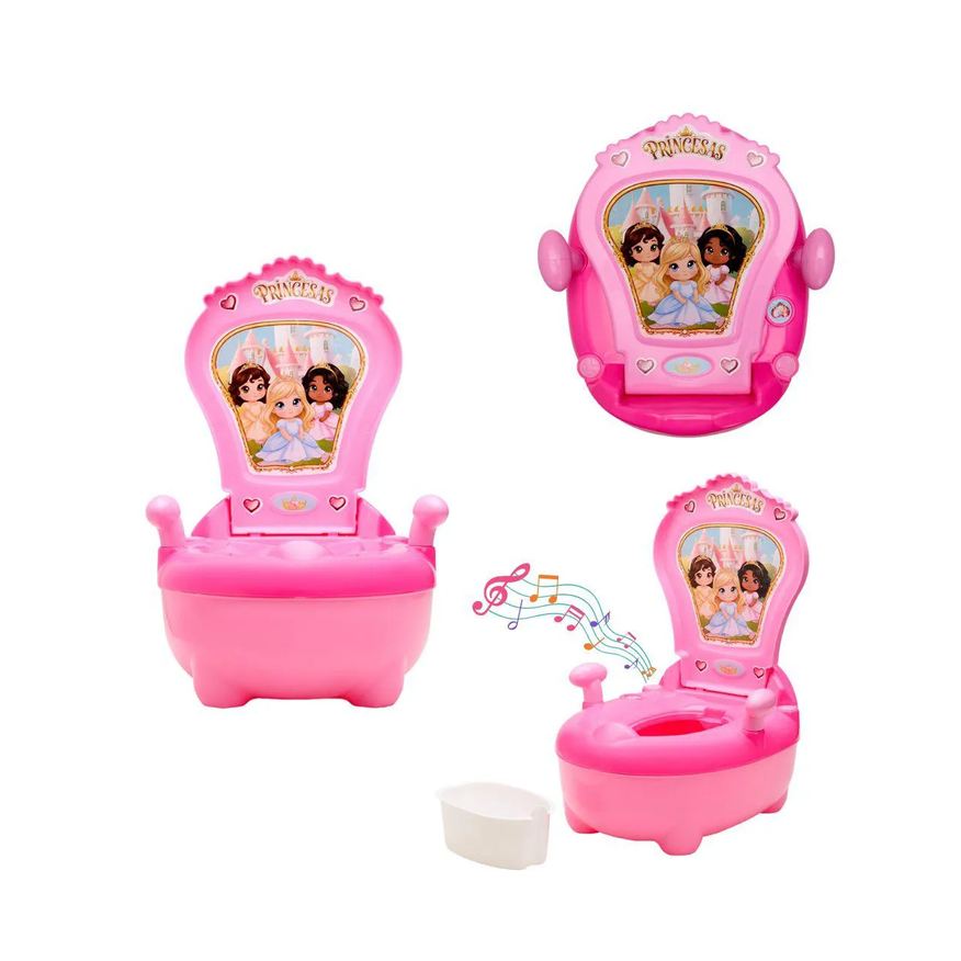 Maxi Baby Troninho Penico Infantil Musical Princesas Rosa