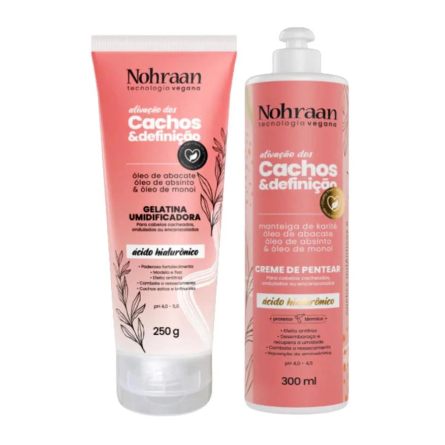 Nohraan Kit Gelatina e Creme Cachos Abacate & Absinto 250g