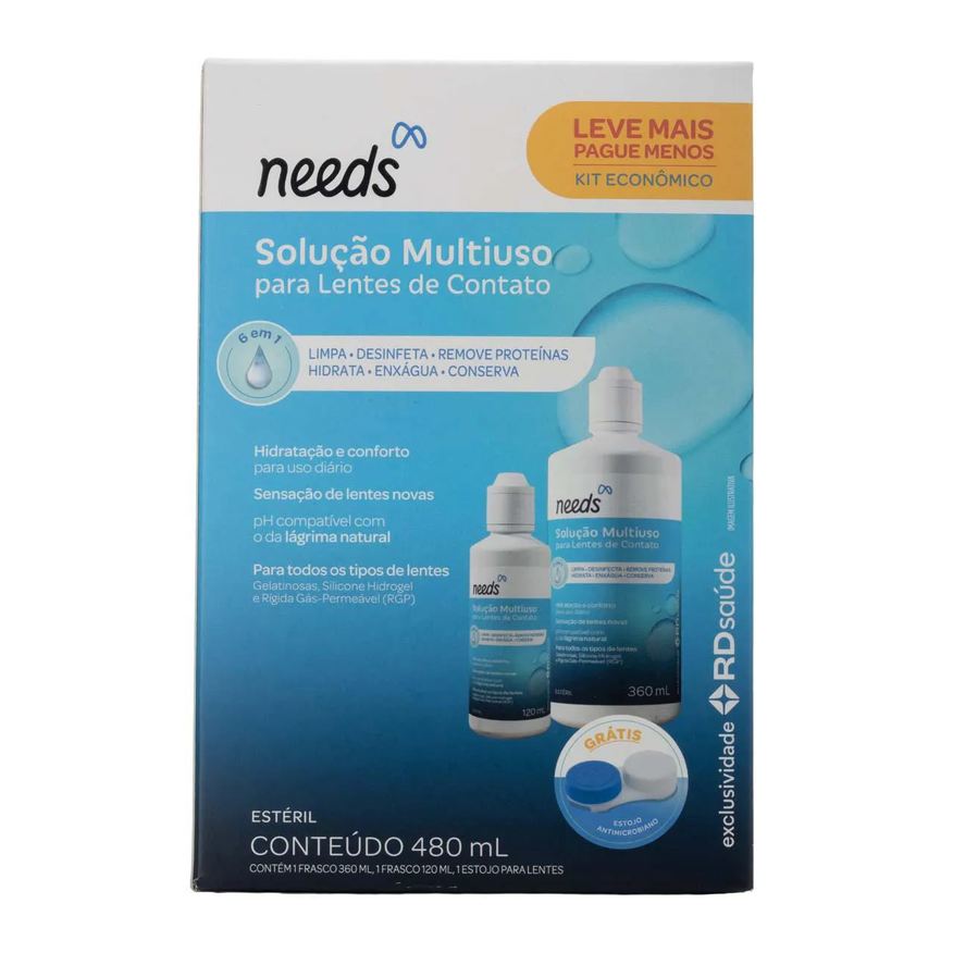 Needs Solução para Lentes de Contato Multiuso Kit 360ml + 120ml