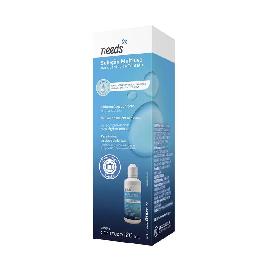 Needs Solução para Lentes de Contato Multiuso 120ml