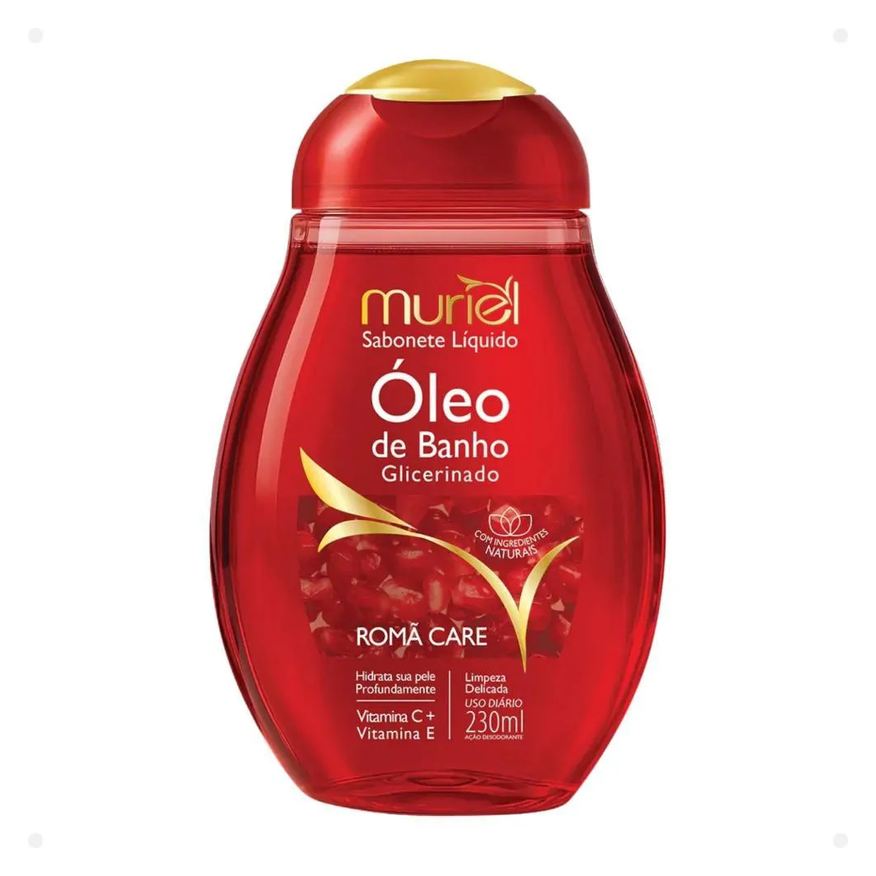 Líquido Sabonete Muriel Óleo de Banho Glicerinado Romã Care 230ml