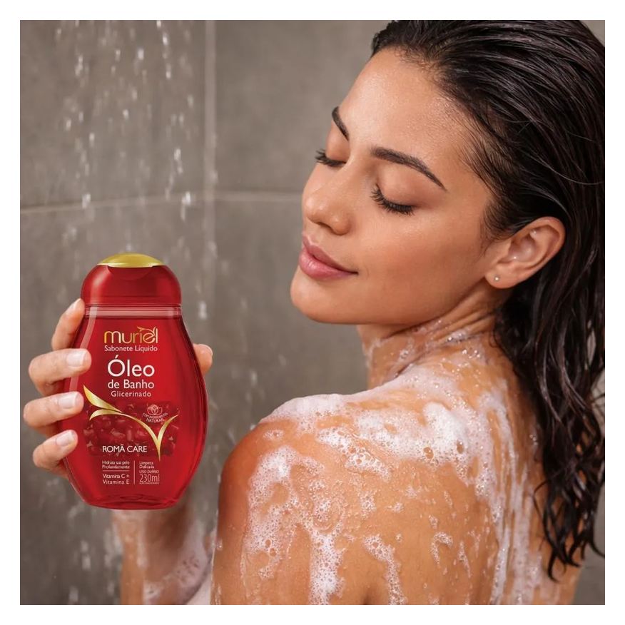 Líquido Sabonete Muriel Óleo de Banho Glicerinado Romã Care 230ml