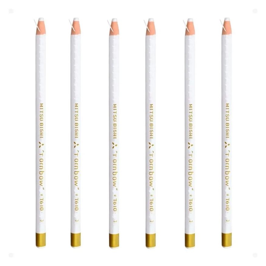 Mitsubishi Kit Rainbow: 6Lápis Dermatográfico Branco 7610-1