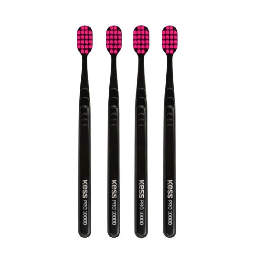 Belliz Kit Escova Dental Extra Macia Kess Pro 10K Rosa C/4