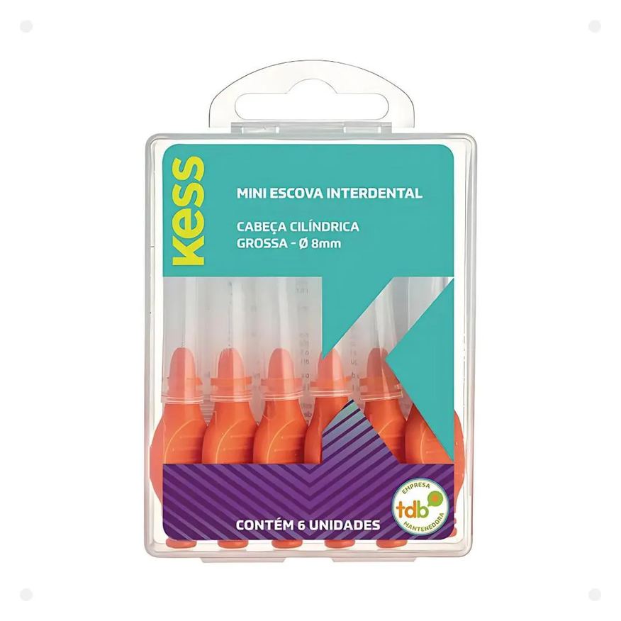 Kess Mini Escova Interdental Cabeça Cilíndrica Grosa - Ø 8Mm com 6Un Cód. 2007