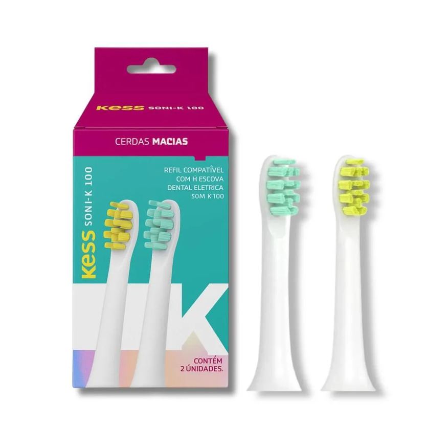 Kess Refil para Escova Dental Elétrica Soni-K 100 com 2 Unidades Cod.2526