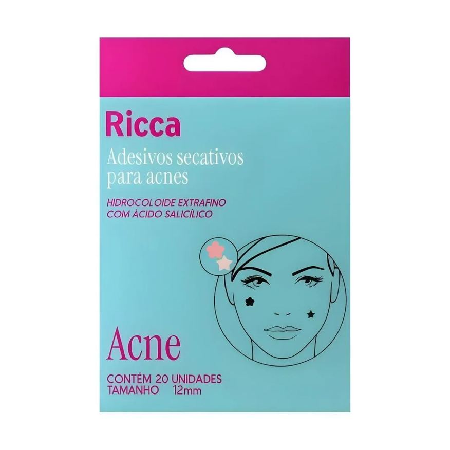 Ricca Adesivos Secativos para Acnes Flor e Estrela com 20 Unidades Cód. 3868