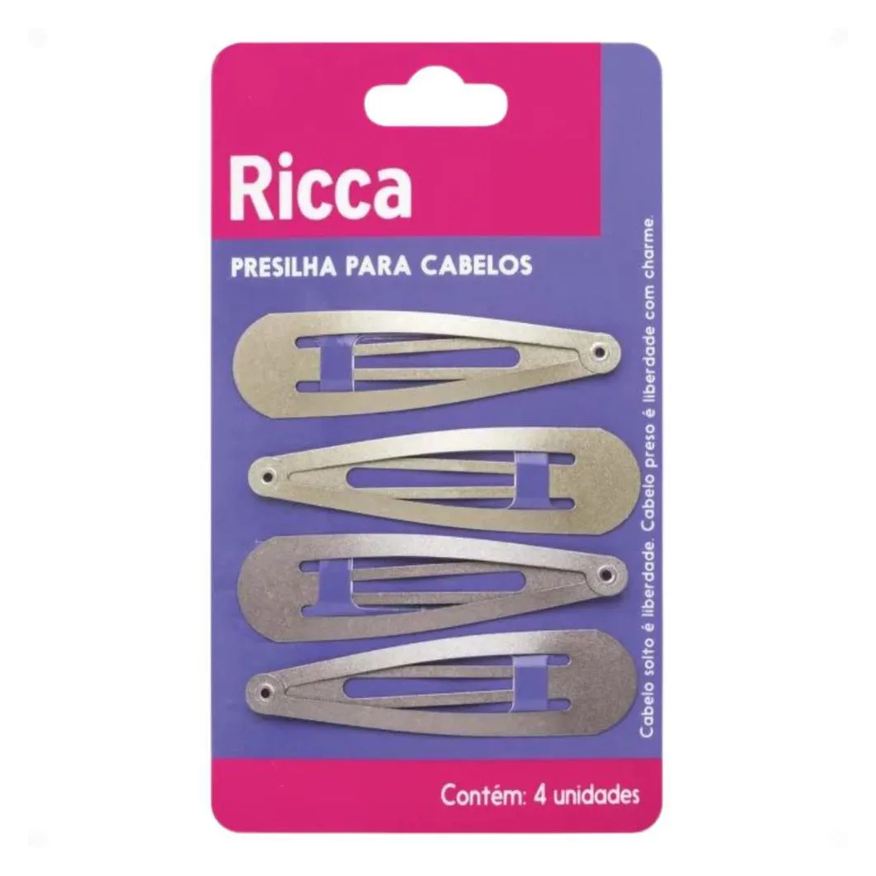 Ricca Presilhas para Cabelos Belliz Tic Tac Metallic Blonde