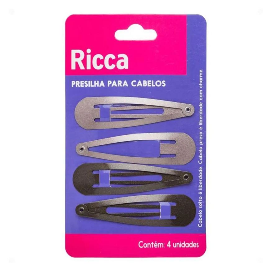 Ricca Presilhas para Cabelos Belliz Tic Tac Metallic Brunette