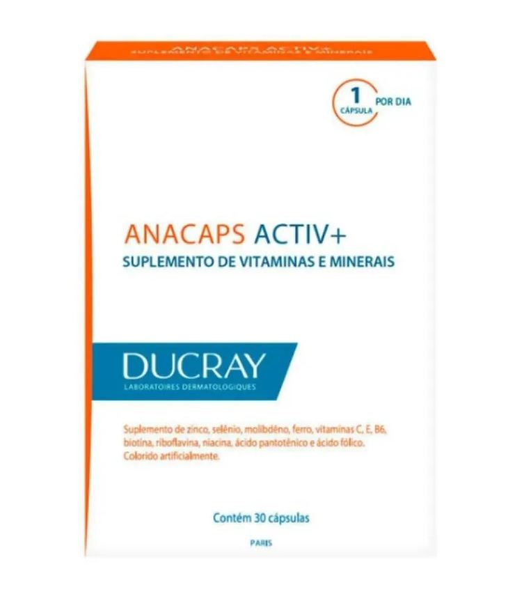Ducray Suplemento Alimentar Cabelos e Unhas Anacaps Activ+ 30Cps