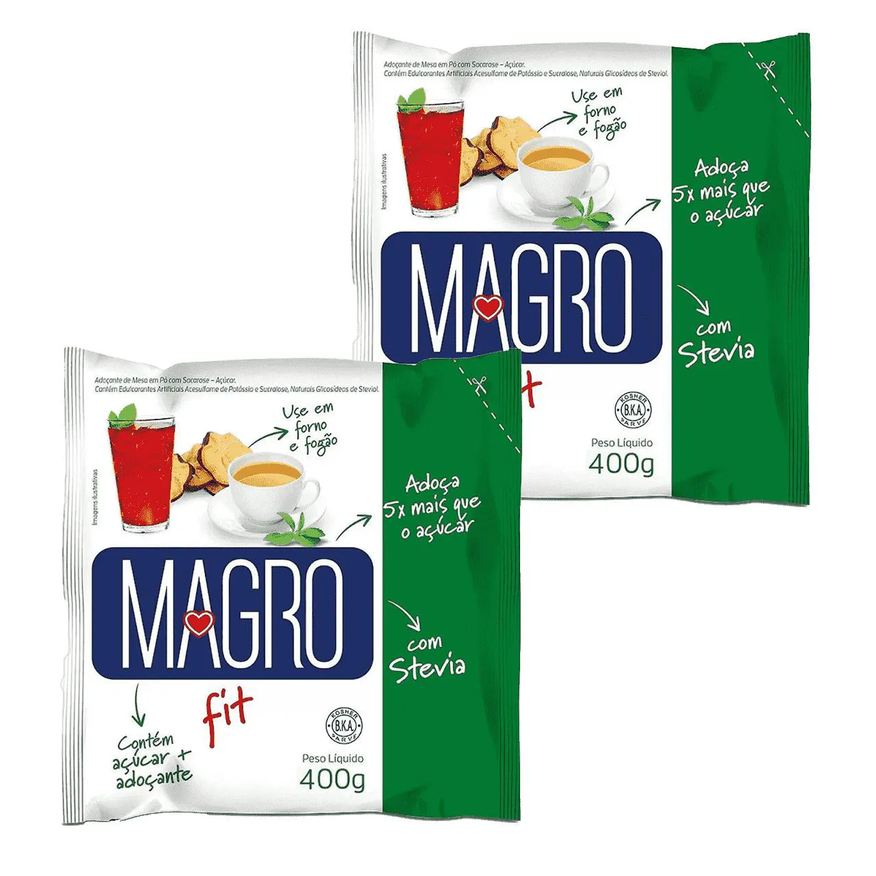 Magro 2X Açúcar Light em Pó com Stevia Adoçante - Fit