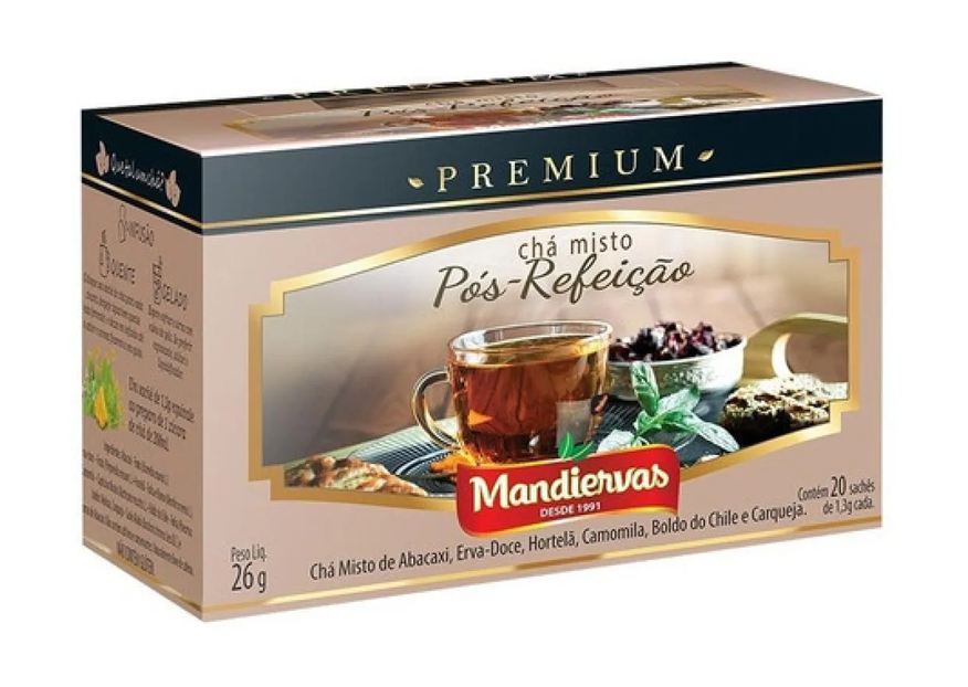 Mandiervas Chá Misto Premium Pós Refeição Digestivo Sachês - 20X1,3g