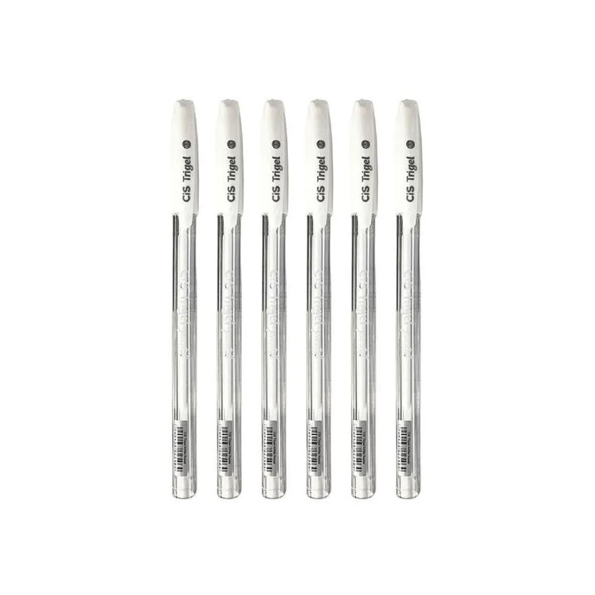 Cisberry Canetas Gel Cis Trigel Pastel Branca 6 Unidades