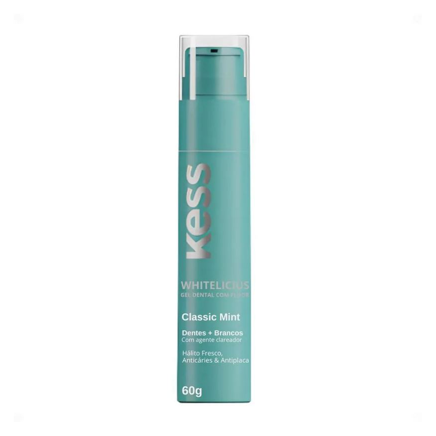 Kess Gel Dental Whitelicious Dentes Mais Brancos Classic Mint 60g