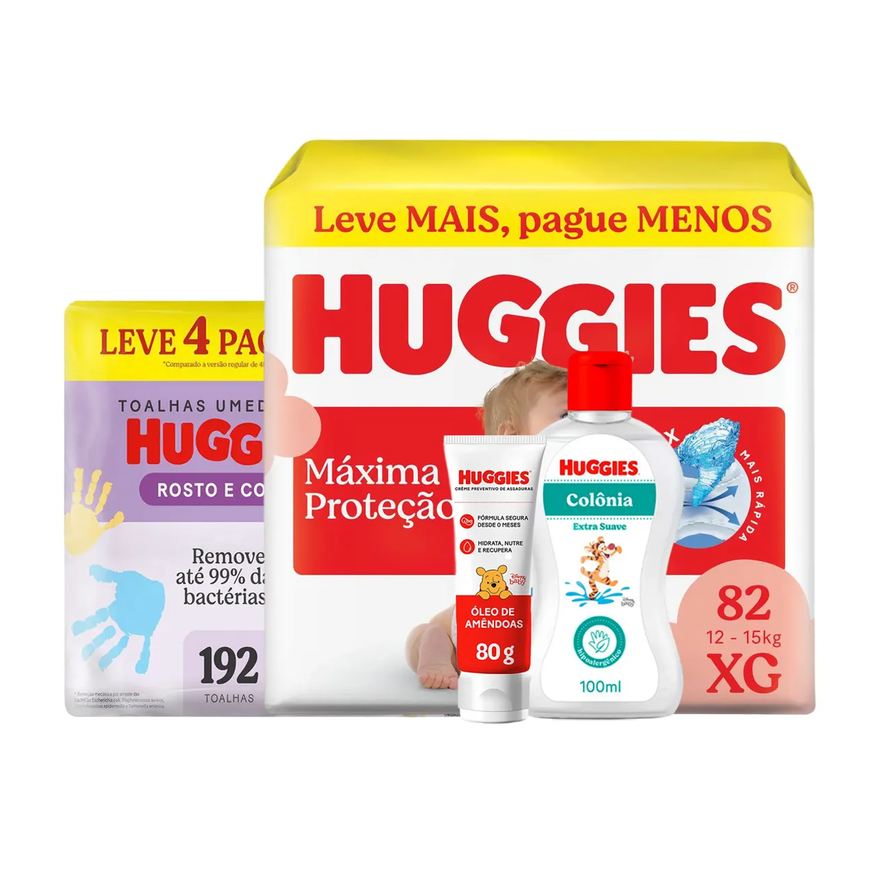 Huggies Kit Chá de Bebê XG Troca de Fralda com Colônia
